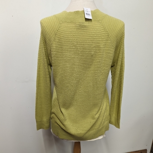 Nwt Loft Outlet Lime Green V Neck Summer Cotton Sweater M - Picture 8 of 12